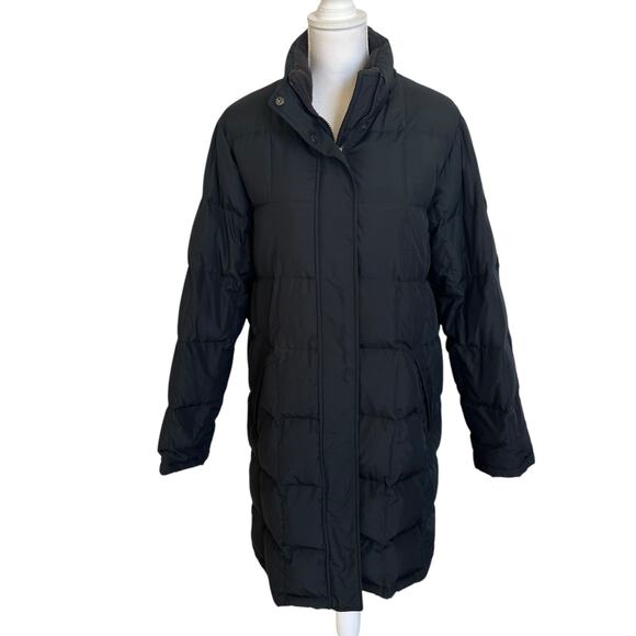 Eddie Bauer Premium Goose Down Coat Women's Size Large Black (No Hood) Puffer - Picture 1 of 11